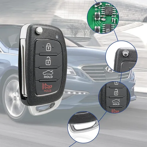 Vista 3 de Reemplazo para 2015 2016 2017 Hyundai Sonata llavero, llavero para Hyundai Sonata Remote, Sistema remoto de entrada sin llave P/N: 95430-C1010 FCC