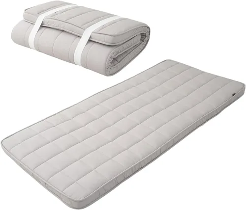 Vista 18 de EMOOR Colchón de futón japonés de triple pliegue Machi con protector de colchón S-Twin gris, fuelle plegable, almacenable, lavable, para dormir