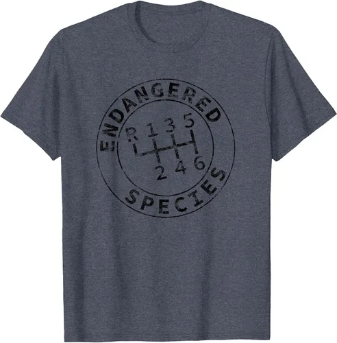 Vista 3 de Endangered Species Stick Shift Manual Transmission Drivers T-Shirt Baby Blue