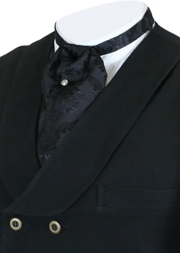 Vista 3 de Historical Emporium Corbata de satén jacquard para hombre, corbata victoriana eduardiana occidental para boda, Halloween, cosplay