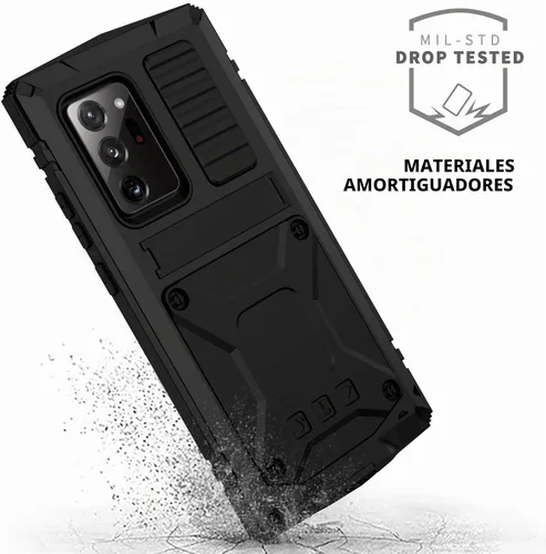 Vista 2 de CHENXI Compatible con Samsung Galaxy Note 20 Ultra, aluminio metal Gorilla Glass a prueba de golpes, militar, resistente, funda protectora rígida
