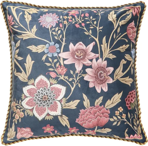Vista 110 de patdrea Funda de almohada de terciopelo francés de diseño, 18 x 18 pulgadas Aviario