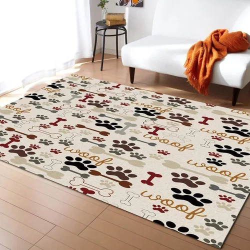Vista 14 de Alfombra de área con diseño de dibujos animados en acuarela, estilo bohemio de mediados de siglo, con diseño de hojas de palmera tropicales, suave