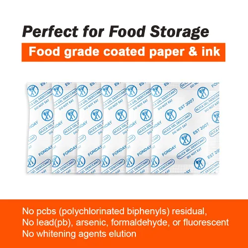 Vista 5 de Paquetes de desecantes de gel de sílice de grado alimenticio Fonday de 1 gramo, 50 paquetes, absorbedores de humedad deshumidificador