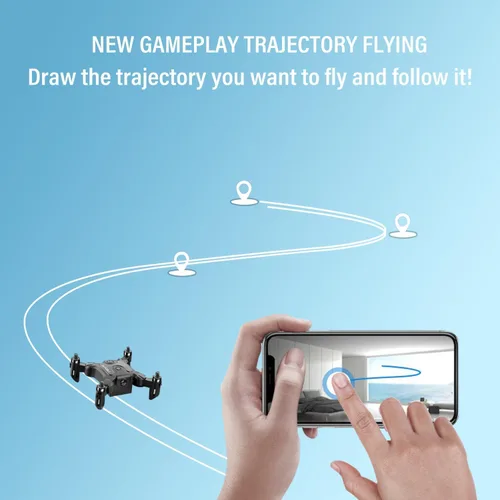 Vista 4 de Mini dron con cámara 4K y estabilización de seis ejes Mini Shuttle FPV Drone plegable UAV encubierto de cuerpo pequeño con una tecla