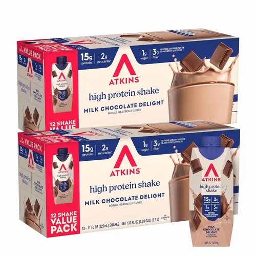 Vista 13 de Atkins Batido de proteína listo para beber, deliciosa leche con chocolate, sin gluten., 609309, 12
