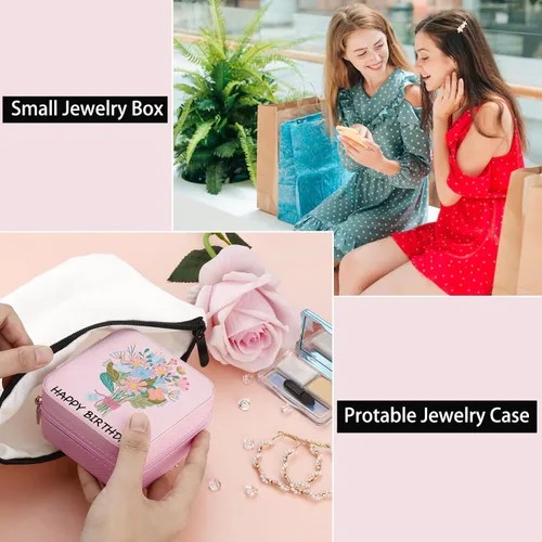 Vista 5 de Regalos para hermanas de hermana, pequeño joyero de viaje, organizador de joyas, caja de joyería, regalos inspiradores para hermanas, amigas, niñas