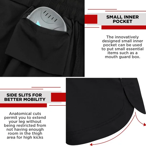 Vista 2 de RDX Pantalones cortos de MMA para entrenamiento y kickboxing Pantalones cortos de lucha para artes marciales lucha en jaulas Muay Thai BJJ boxeo