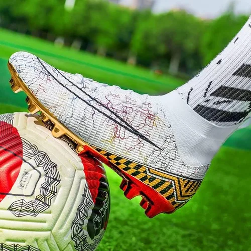 Vista 6 de Tenis de fútbol para interiores y jóvenes, atléticos para exteriores y hombres, unisex, tacos de fútbol profesionales atléticos transpirables