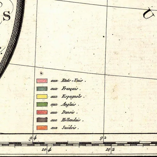 Vista 7 de Antiguos Maps Área caribeña incluyendo las Indias Occidentales y del Golfo de México por Pierre Lapie alrededor de 1806 Póster artístico