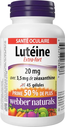 Vista 2 de Webber Naturals Luteína extra fuerte con cápsula blanda de zeaxantina