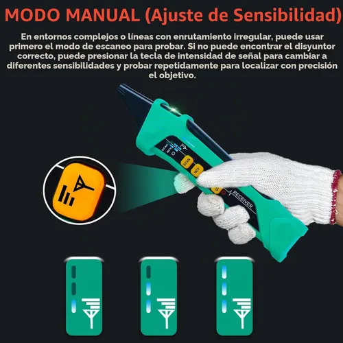 Vista 3 de Xin Tester Herramienta Digital de Localización de Interruptores de Circuito AC con Probador de Salida GFCI Integrado, Rastreador de Circuito
