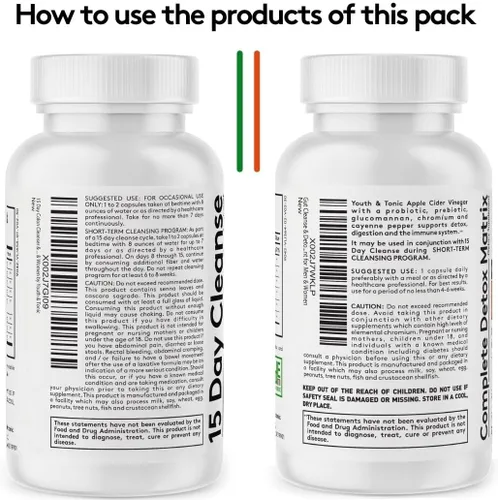 Vista 7 de Youth & Tonic Thermogenic Corti Thermo Shape 15 Day Colon Cleanser & ACV Detox para desintoxicación de energía y metabolismo 90 pastillas