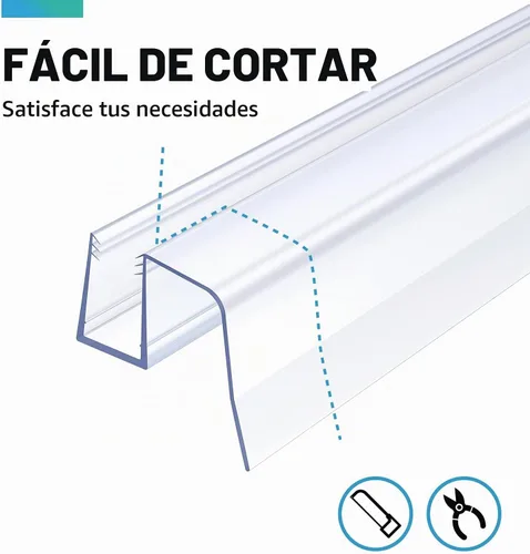 Vista 8 de Sello inferior para puerta corrediza de ducha para vidrio sin