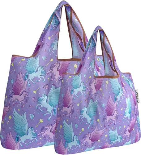 Vista 12 de allydrew Large Foldable Tote Nylon Reusable Grocery Bags