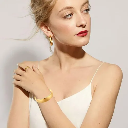 Vista 2 de ENSKEFEN Pulseras de oro de 14 quilates para mujer, pulsera deslizante ajustable para mujer, pulsera de cadena de oro