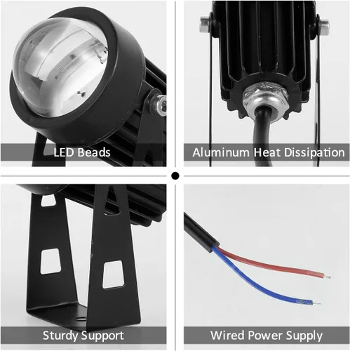 Vista 3 de 5W LED Spotlights IP65 impermeable estrecho haz reflector 180 grados ajustable al aire libre lámpara de pared irradiación de larga distancia