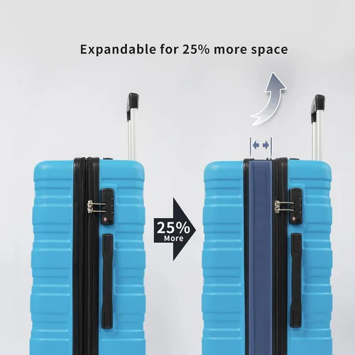 Vista 4 de Flieks - Juego de equipaje con 3 maletas giratorias ligeras con candado TSA de 20 24 y 28 pulgadas