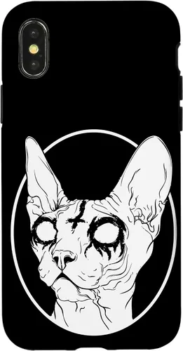 Vista 5 de Black Metal Sphynx Cat Pastel Goth and Death Metal Case for iPhone 17