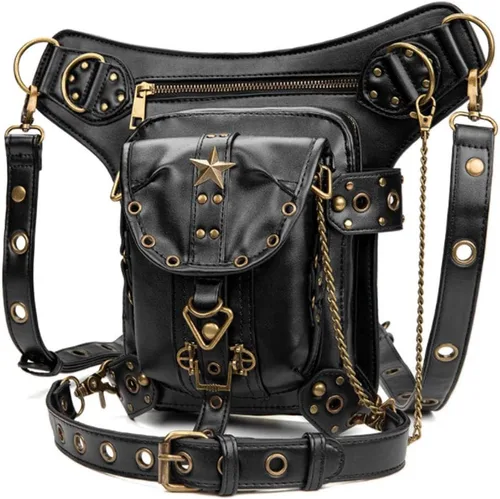 Vista 3 de Halloween Unisex Steampunk senderismo riñonera bolsa militar táctica gota pierna bolsa al aire libre bicicleta motocicleta ciclismo mochila utilidad