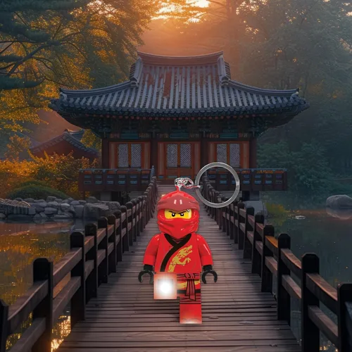 Vista 8 de LEGO Ninjago - Llavero de luz grande de 3 pulgadas de alto, Kai (KE149H)