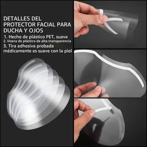 Vista 3 de 50 protectores faciales de ducha, viseras de ducha de cejas, extensiones de pestañas, protector de maquillaje Microblading, protector de maquillaje