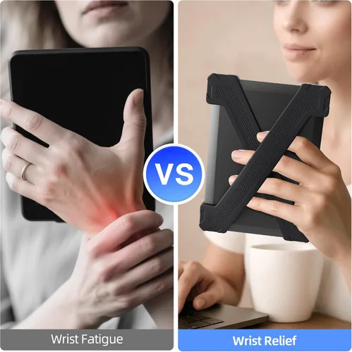 Vista 4 de ELETIUO Correa de mano para Kindle/Kobo/Kindle/E-Readers de 6 pulgadas, Paperwhite 7-10 Gen, paquete de 2 agarraderas ergonómicas de silicona Negro