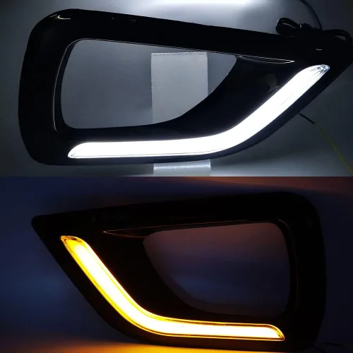 Vista 4 de BAKUGO 2 unids coche LED diurna luz de señal de giro DRL lámpara de niebla para Nissan Navara NP300 2015 2016 2017 2018 2019