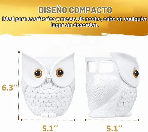 Vista 2 de Soporte para altavoz inteligente con estatua de búho mejorado para Echo Dot 4ª/3ª/2ª y 1ª generación, Google Home Mini/Google Nest Mini