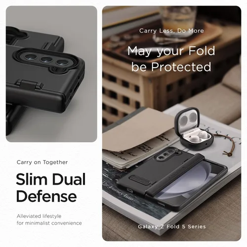 Vista 4 de VRS DESIGN Funda de teléfono para Galaxy Z Fold 5 5G (2023) [Terra Guard Modern], funda de estilo moderno y limpio de alta calidad