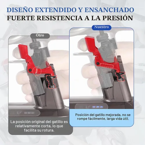 Vista 2 de 2 botones de interruptor de gatillo rojo mejorados para aspiradora Dyson