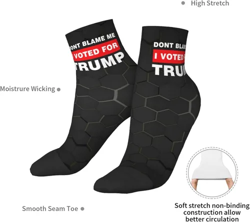 Vista 7 de GDJF Dont Blame Me I Voted For Trump Flag Ankle Socks Winter Low Cut Sports Warm Comfort Breathable Casual Socks For Mens And Womens (20)