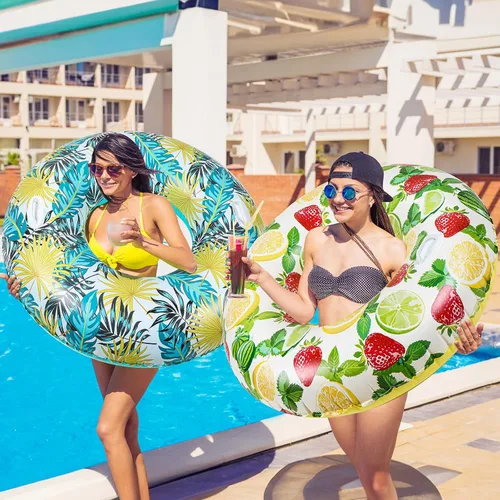 Vista 5 de Flotadores inflables de piscina de 40 pulgadas, tubos de natación gigantes, anillos para adultos, verano, playa, despedida de soltera, boda, fiesta