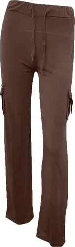 Vista 4 de Pantalones de yoga de cintura alta para mujer, pantalones de pierna ancha, pantalones cargo de talla grande con bolsillos, pantalones