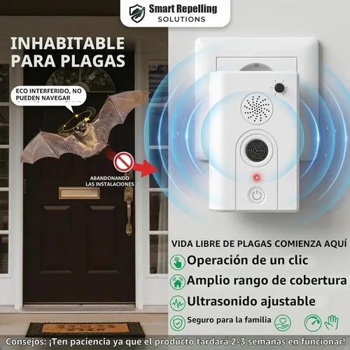 Vista 4 de Ultrasonic Bat Repellent, Plug in Bat Deterrent for Attics, 4 Pack