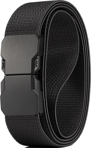Vista 10 de GEIT - Cinturón elástico de nylon con hebilla de metal de liberación rápida, 3,4 cm, cinturón táctico invisible para golf casual