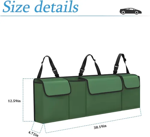 Vista 2 de Organizador y almacenamiento para maletero de automóvil, organizador colgante para asiento trasero para SUV, camión, MPV, impermeable, bolsa