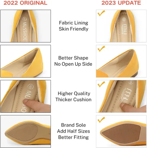 Vista 5 de MUSSHOE Zapatos planos para mujer, cómodos zapatos planos para mujer