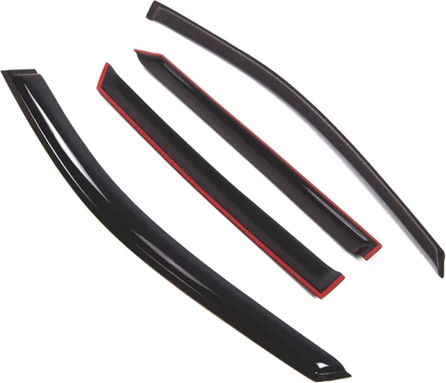 Vista 2 de Visor de ventana compatible con Hyundai Santa Fe 2013-2016, DGWV2-642, deflector de montaje exterior, protector de lluvia, humo oscuro, juego de 4