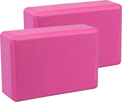 Vista 12 de EXERZ Bloques de yoga, paquete de 2, bloques de gimnasio, ladrillos de entrenamiento de fitness, soporte de mano elástico para pilates antideslizante
