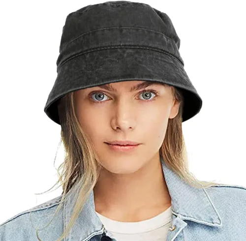 Vista 8 de Sombrero de pescador de algodón lavado de lona para mujer, estilo pescador, verano, playa, sol