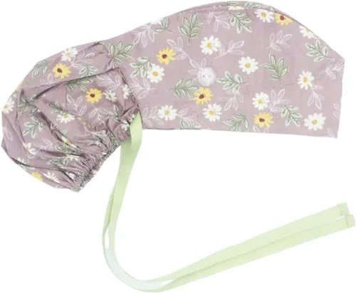 Vista 16 de Gorra médica con botones – Gorro de algodón con banda para el sudor, lazo trasero ajustable para cola de caballo
