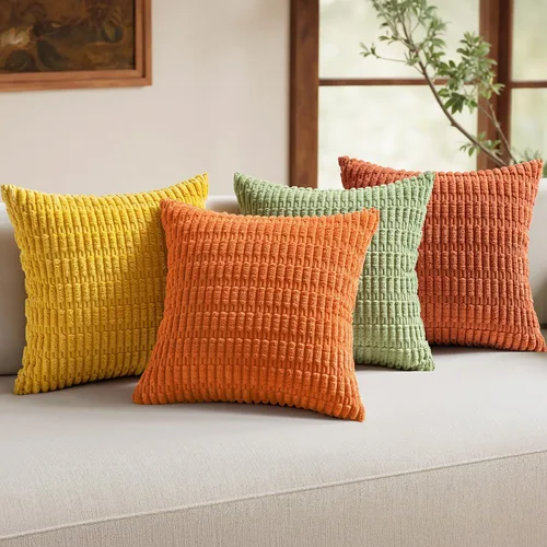 Vista 16 de MIULEE Paquete de 4 fundas de almohada decorativas neutras de 16 x 16 pulgadas para sofá, sala de estar, cama, estilo rústico, granja, bohemio