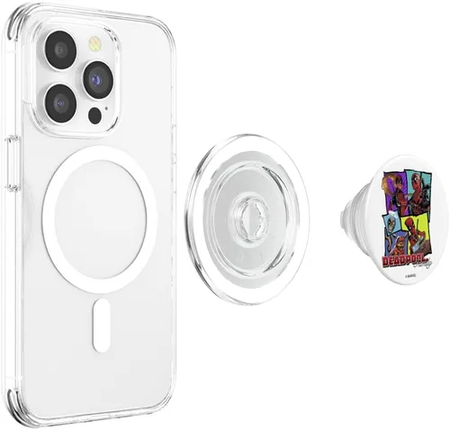 Vista 4 de Marvel Deadpool - Retrato familiar apilado PopSockets MagSafe PopGrip para iPhone