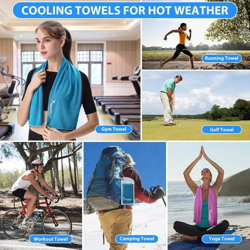 Vista 6 de Toalla refrigerante Syourself para un alivio instantáneo: toalla refrescante de 40 pulgadas x 12 pulgadas para jugar bolos o hacer ejercicio o yoga