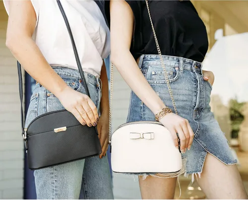 Vista 6 de Emperia AvaEva - Bolso cruzado de piel sintética para mujer, bolsas para hombros, bolso Saffiano miniatura estilo domo