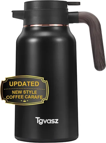 Vista 17 de Jarras de 34 onzas para líquidos calientes, de acero inoxidable, aisladas al vacío, jarras de café térmicas para mantener el calor, dispensador