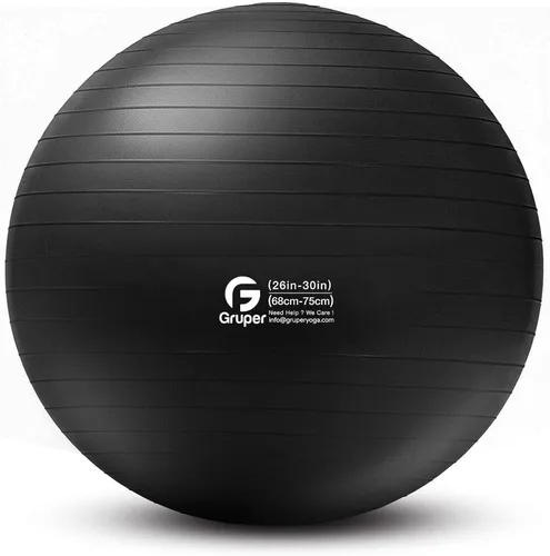 Vista 25 de Gruper Pelota de yoga y pilates, pelota de gimnasio de 4 tamaños para fitness, yoga, entrenamiento, embarazo y terapia física, bomba rápida