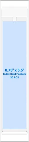 Vista 157 de 30 PCS Clear Self Adhesive Plastic Label Pockets, Top Loading Business & Library Index Card Holders, Peel and Stick Sleeves for Storage Bins, Totes