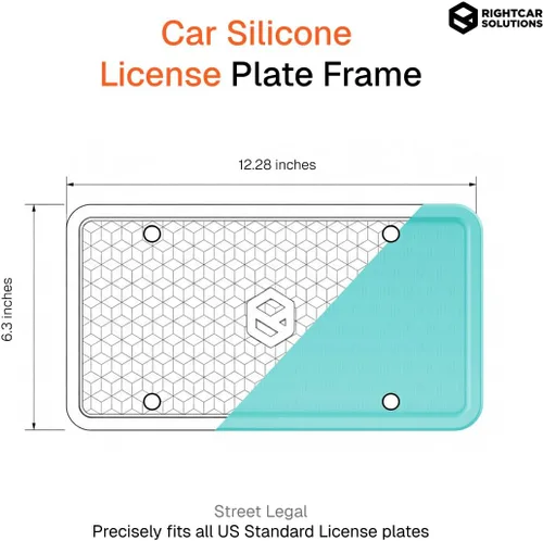Vista 5 de Rightcar Solutions Marco de matrícula de silicona El marco original de matrícula de automóvil de silicona de grado premium A prueba de óxido, a